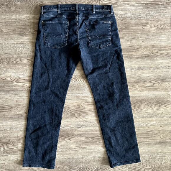 Men’s 7 For All Mankind Slimmy Jeans Dark Wash Size 38x31 - Picture 2 of 10